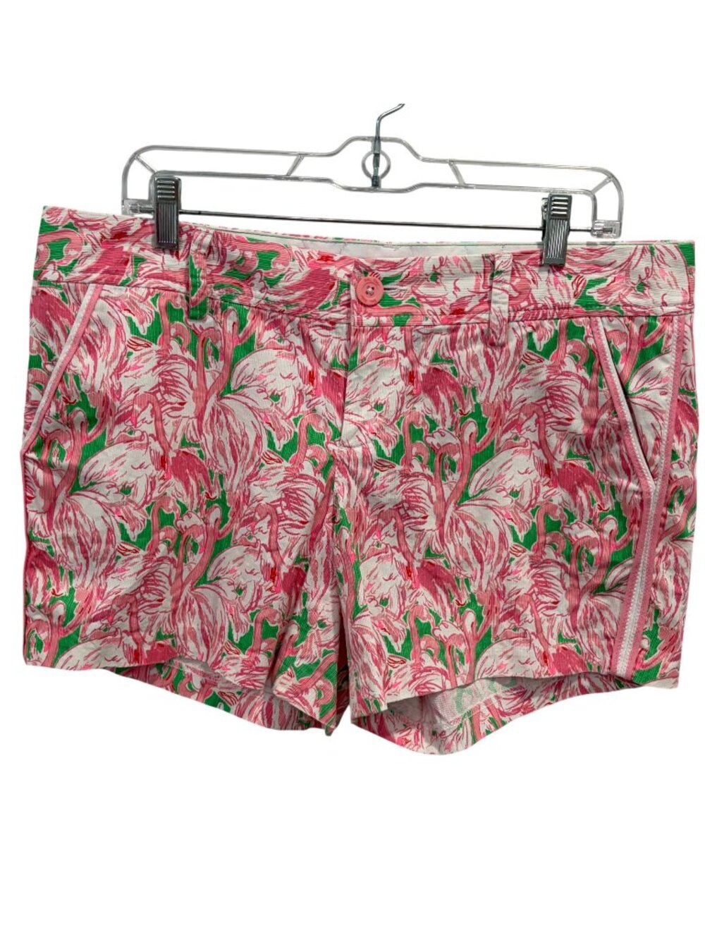 Lilly Pulitzer Callahan Shorts Womens Size 12 Tropical Coastal Flamingos Cotton